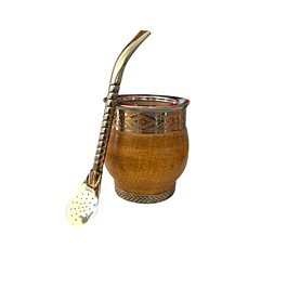 Mate Imperial Madera con Base mas Bombilla de Alpaca