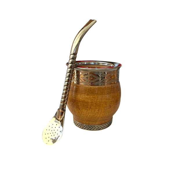 Mate Imperial Madera con Base mas Bombilla de Alpaca