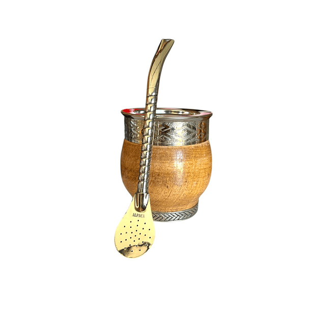 Mate Imperial Madera con Base mas Bombilla de Alpaca