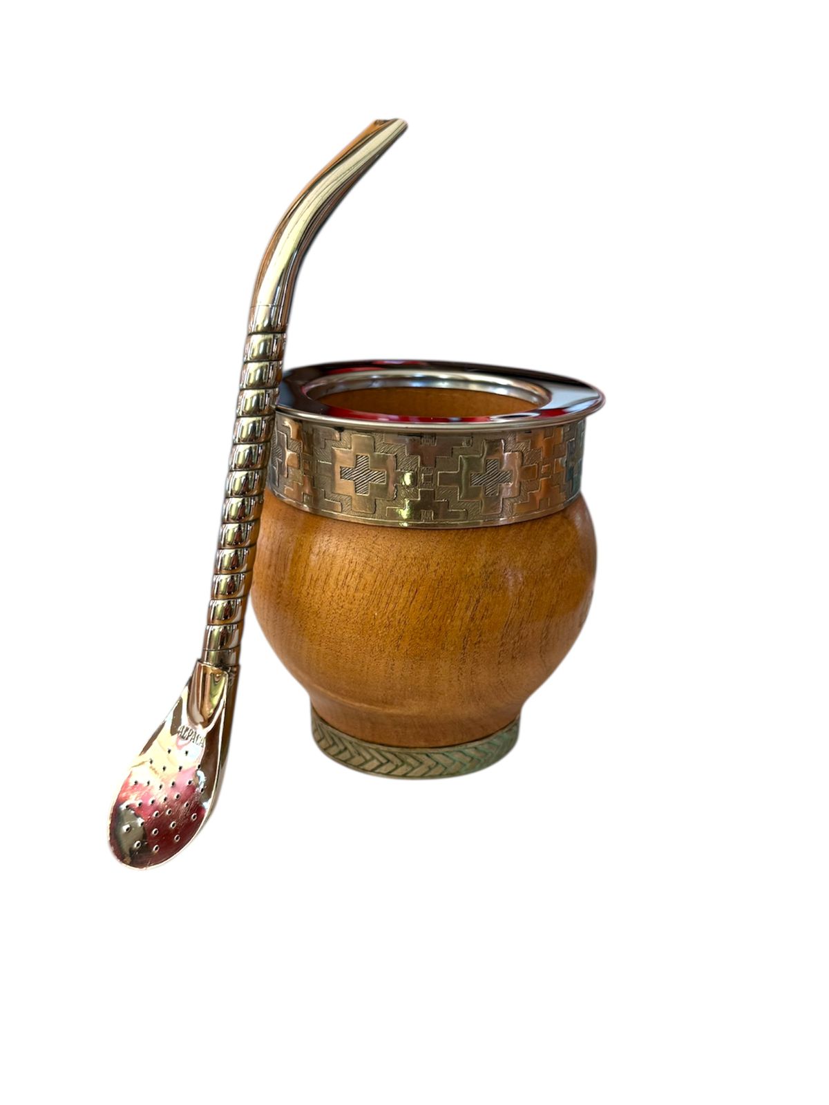 Mate Imperial Madera con Base mas Bombilla de Alpaca