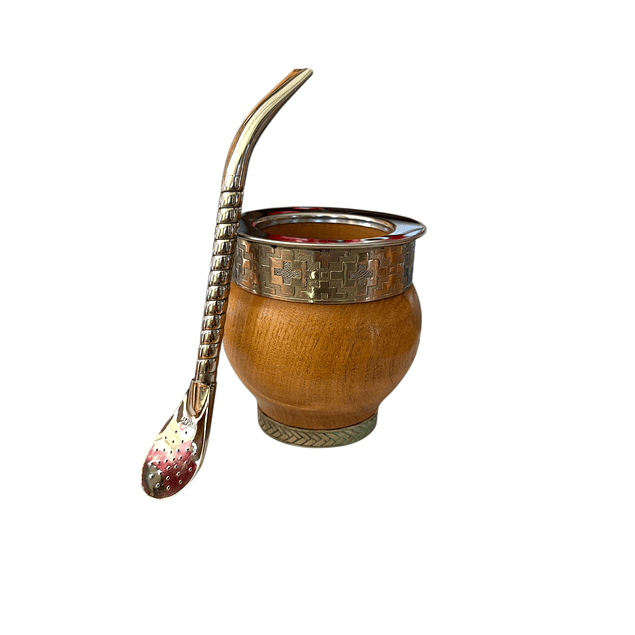 Mate Imperial Madera con Base mas Bombilla de Alpaca