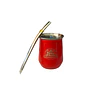 Mate Acero Inoxidable Rojo con Bombilla El Buen Pastor