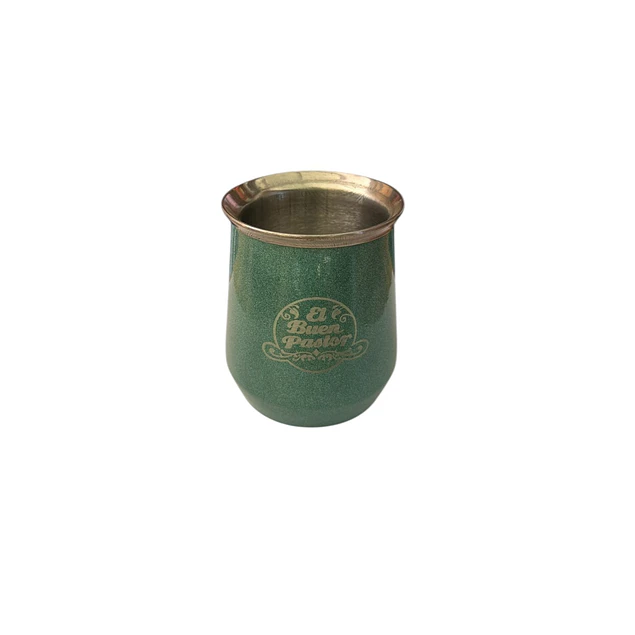 Mate Acero Inoxidable Verde Agua con Bombilla El Buen Pastor