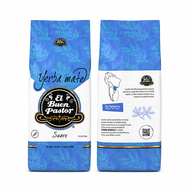 Pack 5 Yerba Mate  Tradicional Suave El Buen Pastor 500G libre de gluten