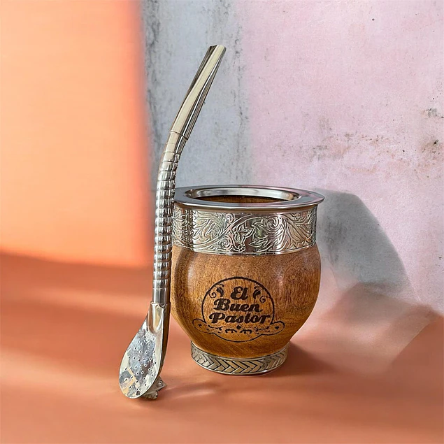 Mate Imperial Madera con Base mas Bombilla de Alpaca