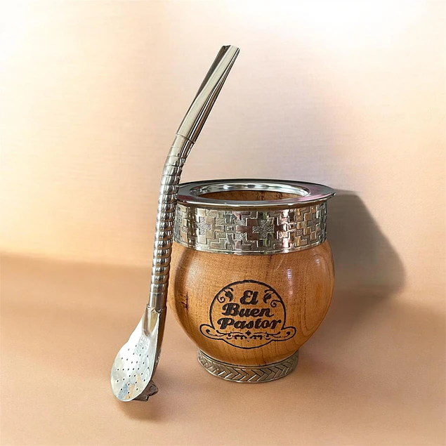 Mate Imperial Madera con Base mas Bombilla de Alpaca