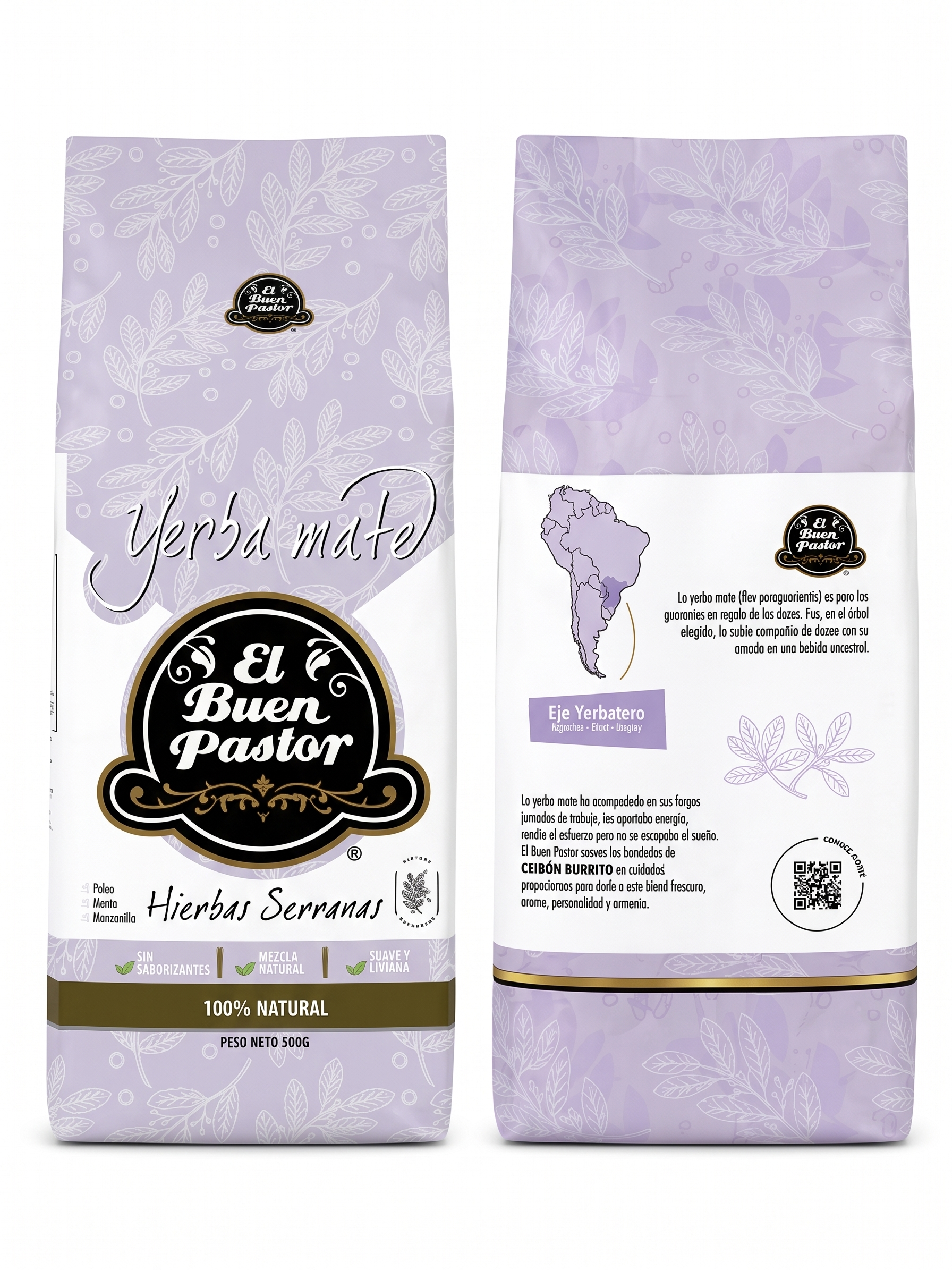 Yerba Mate Hierbas Serranas El Buen Pastor 500g libre de gluten