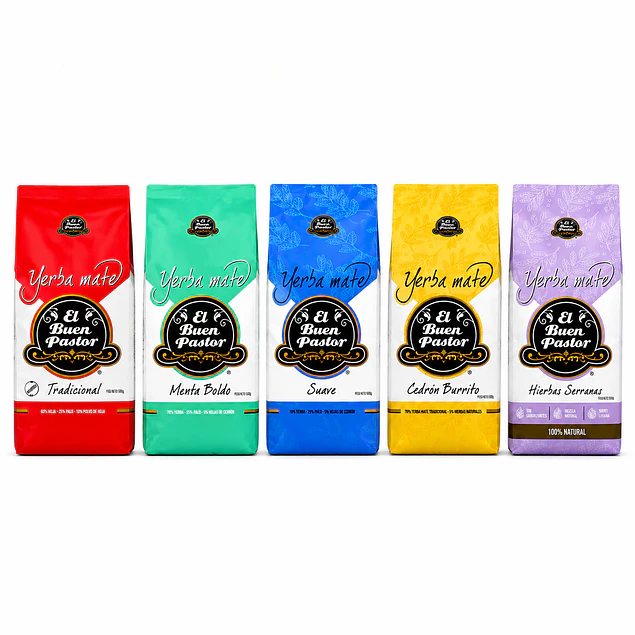Pack x 5 Yerba Mate El Buen Pastor Surtidas 500G libre de gluten