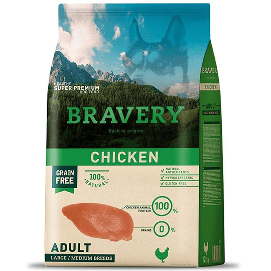 Bravery Adulto Pollo Large/Medium Breeds 12 kg