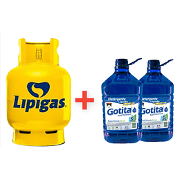 Gas de 15 kg. más 2 detergentes Gotita de 5 lts. 