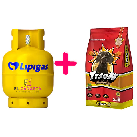 1 Recarga de gas de 15 kg. más un Tyson Adulto 25 kg