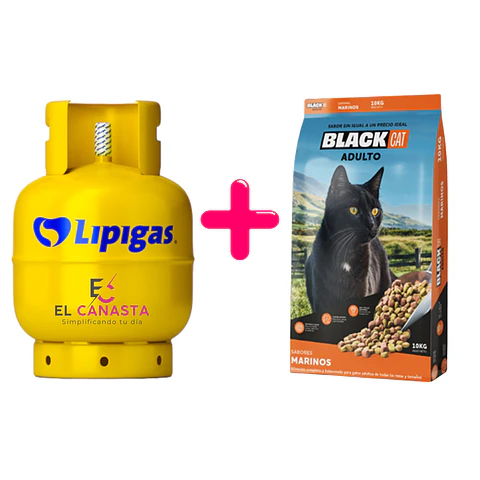 1 Recarga de gas de 15 kg. más un Black Cat 10 kg