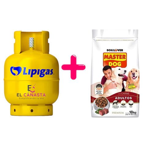 Una Recarga de gas de 15 kg. más un Master Dog Adulto 18 kg.