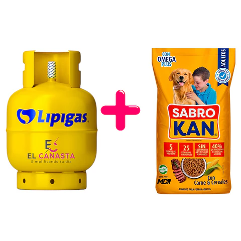 Una recarga de gas de 15 kg. más un Sabrokan de 25 kg. Adulto