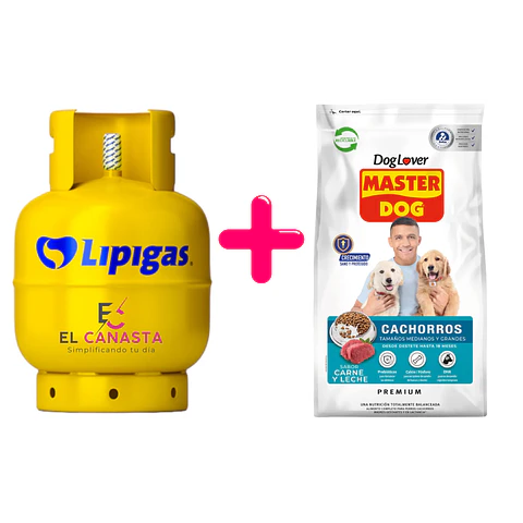 Una Recarga de Gas 15 kg Más  Un Masterdog Cachorro 18 kg.