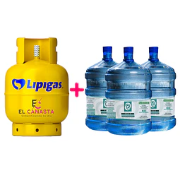 Una Recarga de Gas de 15 kg. Más 3 recargas de agua purificada de 20 lts.