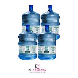 4 RECARGAS DE AGUA PURIFICADA  20 LTS. 