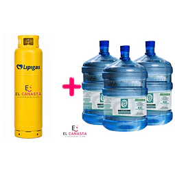 UNA RECARGA DE GAS DE 45 KG. MÁS 3 RECARGAS DE AGUA PURIFICADA DE 20 LTS.