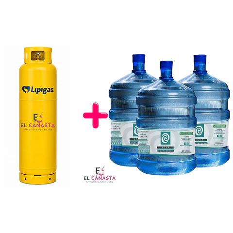 UNA RECARGA DE GAS DE 45 KG. MÁS 3 RECARGAS DE AGUA PURIFICADA DE 20 LTS.