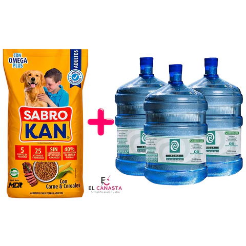 Un Sabrokan Adulto de 25 kilos mas 3 recargas de agua purificada de 20 lts.