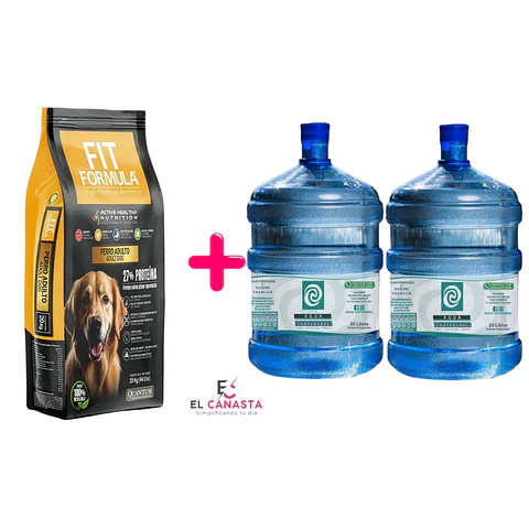 Un Fit Formula Adulto de 20 kilos más 2 recargas de agua purificada de 20 lts.