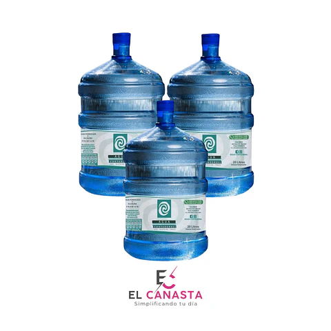 3 Recargas de Agua Purificada 20 Lts 