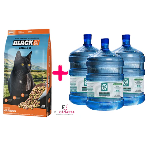 Black Cat 10 kg + 3 Recargas de Agua