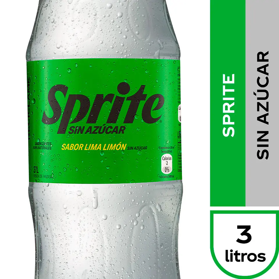 Bebida SPRITE ZERO 3 lt 2