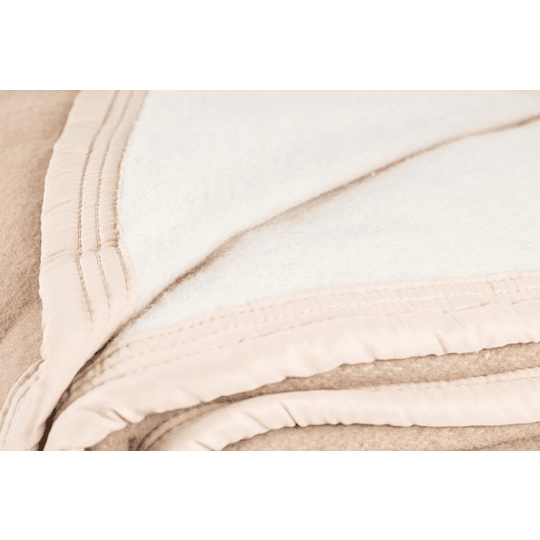 Frazada 100% Lana Virgen Patagonica Beige 2,70 X 2,30