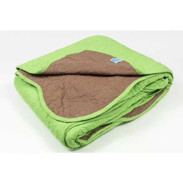 Quilt 2 Plazas 100% Algodón Verde / Café