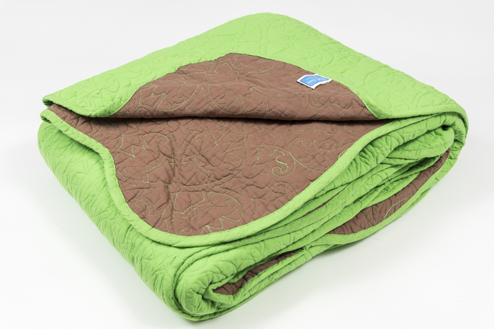 Quilt King 100% Algodón Verde / Café