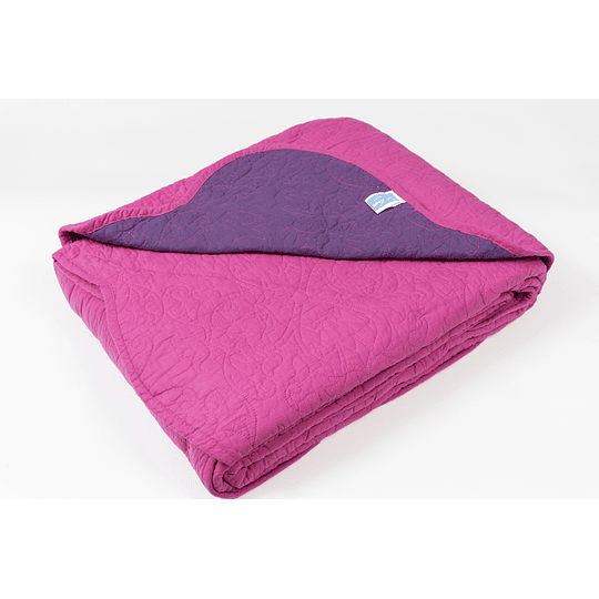 Quilt 100% Algodón Fucsia / Morado King               