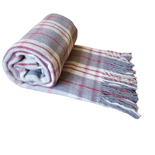 Chalon 100% Lana Virgen Gris Rojo