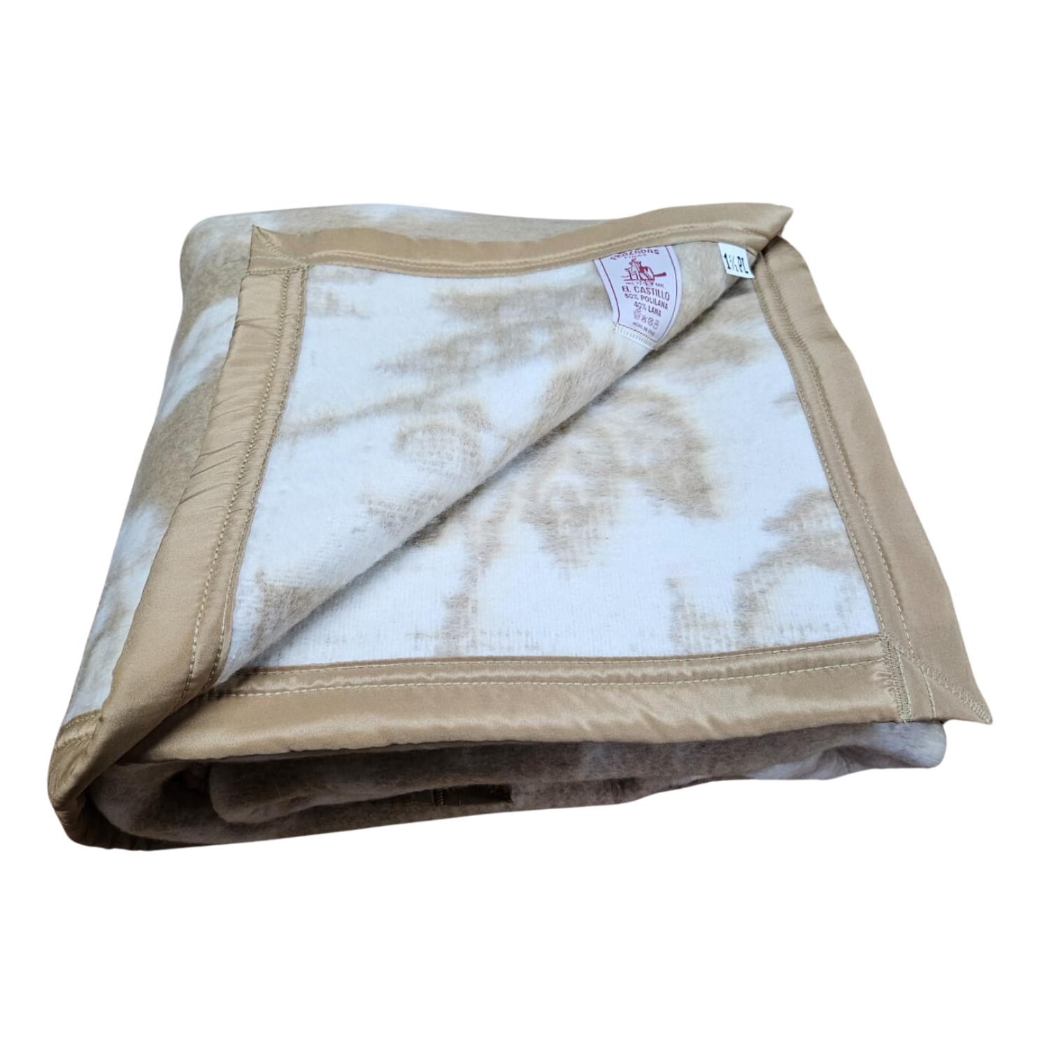 Frazada Lana 1 Plaza Beige