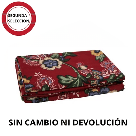 Juego Sábana 144 Hilos Diseño. Fondo Burdeo y flores 1 PL 