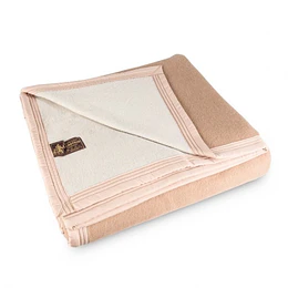 Frazada 1,5 Plazas 96% Lana 4% acrilico beige