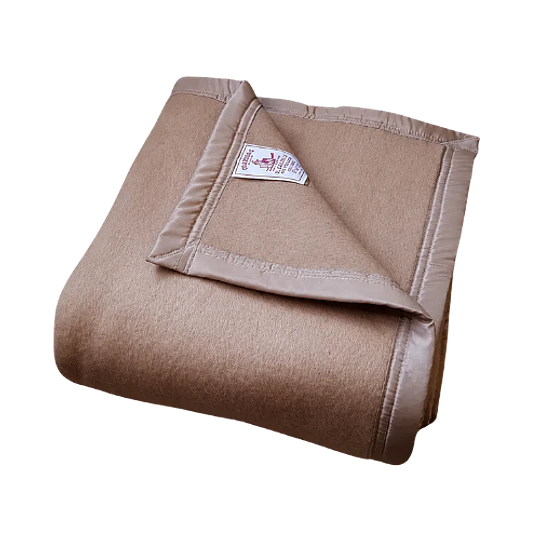 Frazada 2 Plazas 40% Lana Beige/Beige