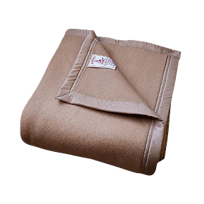Frazada 1,5 Plazas 40% Lana Beige/Beige