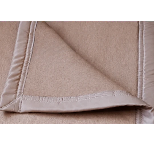 Frazada 1,5 Plazas 40% Lana Beige/Beige