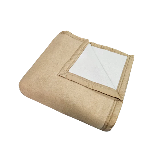 Frazada 1,5 Plazas 90% Lana Virgen Beige