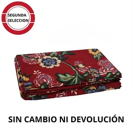 Juego Sábana 1 Plaza 144 Hilos Diseño. Fondo Burdeo y flores 