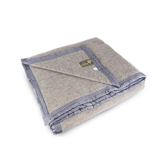Frazada 2,5 Plazas 96% Lana Virgen Gris/Gris