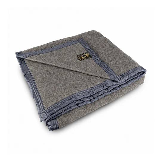 Frazada King 96% Lana Virgen Gris/Gris