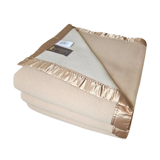 Frazada 2 Plazas 96% Lana  Beige RPCH 200 X 220