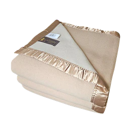 Frazada 1 Plaza 96% Lana  Beige RPCH 140 X 210