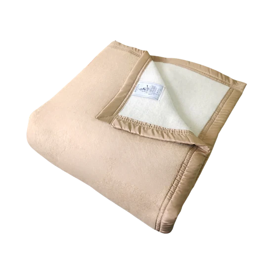 Frazada King 70% Lana  N Virgen Beige