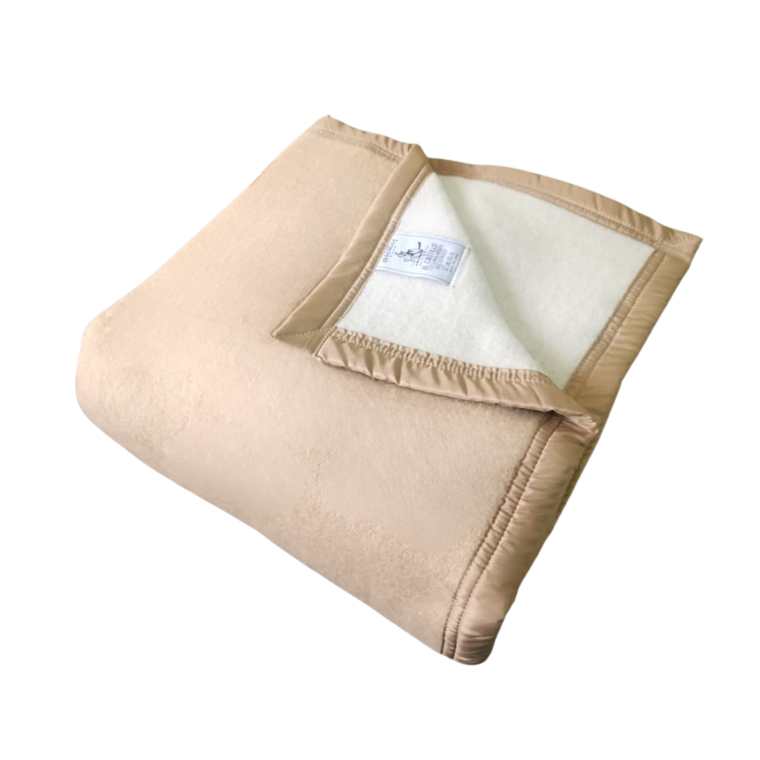 Frazada 1 Plaza 70% Lana  N Virgen Beige
