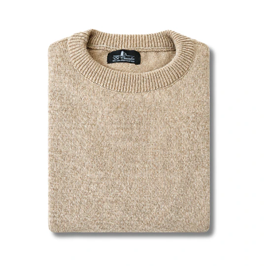 Chaleco 100% lana cuello Redondo beige (XL)