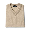 Chaleco 100% lana cuello en V beige (L)