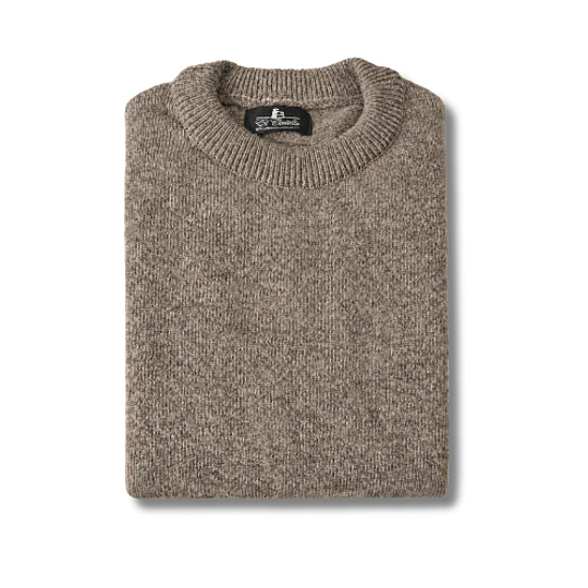 Chaleco 100% lana cuello Redondo Taupe (L)